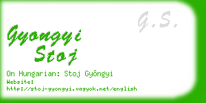 gyongyi stoj business card
